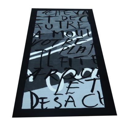 China Modern High Quality Hand Embellished Custom Logo Design Custom Area Rug for sale