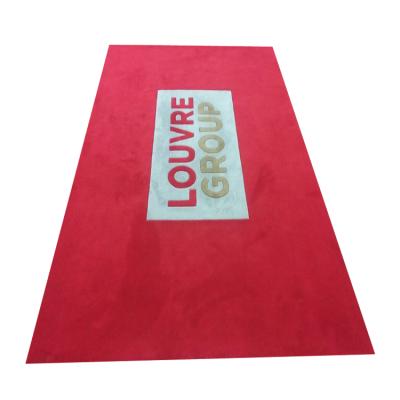 China Custom Modern High Quality Hand Made Logo Door Mat Wool Carpet for sale