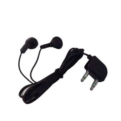 China Single Fixed Folding 2 Pin In-ear 3.5mm Aviation Airline Headset Double Earbuds Disposable Earphone for sale