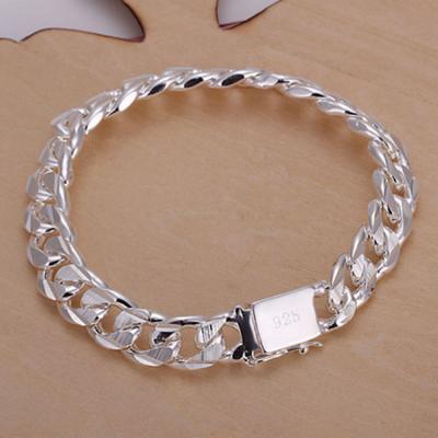 China Trendy European and American fashion jewelry wholesale silver plated personality men's fashion high-end bracelet for sale