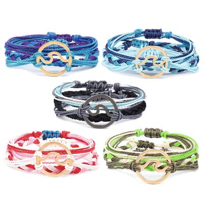 China FASHIONABLE Line BraceletSet , Fashion Wax Girls Waterproof Wax Braieded Bracelet Women for sale