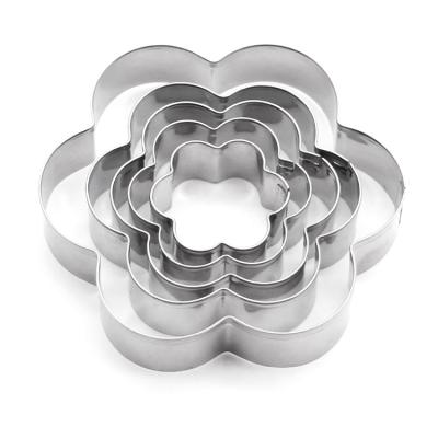 China 5pcs Stainless Steel Viable Flower Vegetable Cutter Cookies Mold Cookie Cutter for sale