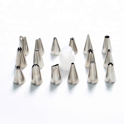 China Sustainable 16 Pcs Cake Decorating Cake Icing Nozzles With Plastic Box for sale