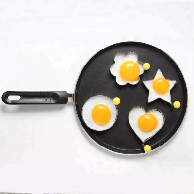 China Sustainable Stainless Steel Fried Egg Mold , Ring Shaped Eggs With Plastic Handle for sale