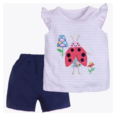 China 2021 New Summer 2pcs Cotton Factory Wholesale Newborn Fashionable Cheap High Quality Anti-shrink HOT Babies T-shirt for sale