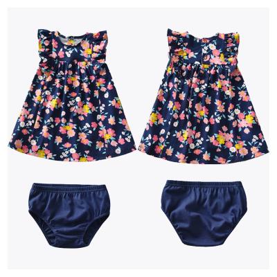 China Flower Anti-Shrink Print Bottom White Babies Summer Clothes Sleeveless Boutique Newborn Baby Bodysuits Romper for sale