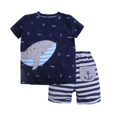 China Factory direct sales anti-shrinkage shark patterns and various cartoon patterns of baby summer knitwear for sale