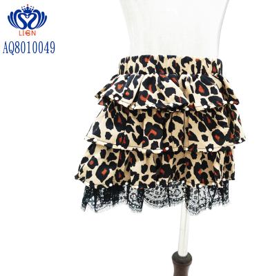 China Anti-wrinkle latest European popular leopard print skirt boutique lower half girls skirt casual outerwear for sale