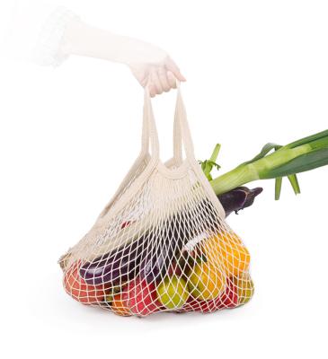 China Eco-friendly 100% Qetes Recycled Product Natural Cotton Fruit Mesh Bag For Vegetables for sale