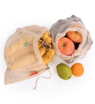 China 100% Eco-Friendly Reuse Reusable Net Organic Cotton Mesh Bag Vegetables Grocery Reusable Packaging for sale