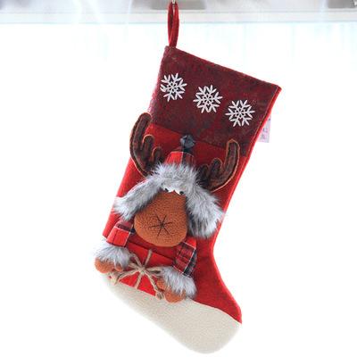 China Wholesale Fashion TRAMP Christmas Stocking Gift Bags Christmas Decorations Socks Santa Socks Candy Gift Hanging Bags for sale