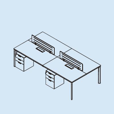 China Modern Custom Metal Desk Table Frame For Staff Office for sale