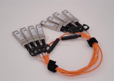 China OM2 40G Active Cable Ethernet Transmission 4xSFP+ 5M Breakout AOC for sale