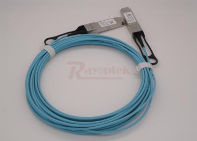 China Active Optical Cable QSFP28 AOC Aqua Color OM3 Cable for Data Center for sale