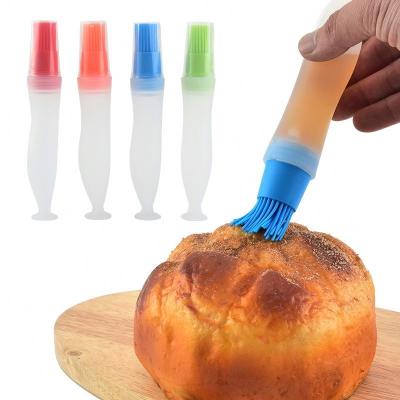 China Thermal Resistance Food Grade Silicone Oil Brush Kitchen Wholesale Oil Bottle With Brush BBQ Tools for sale