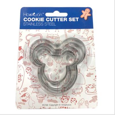 China Sustainable Mickey Cartoon Molds 5pcs/Set Customization Cooike Mold Cookie Cutter Stainless Steel Cake Tools for sale