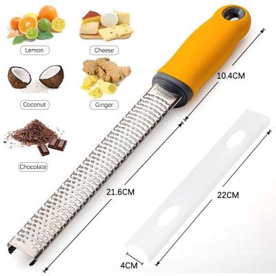 China 2022 Selling Multi Viable Stainless Steel Vegetable Cheese Slicer Lemon Grater Hot Zester Kitchenware with Cover for sale