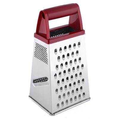 China Sustainable Professional Vegetable Coconut Grater Box Grater 4 Sides With Plastic Handle for sale