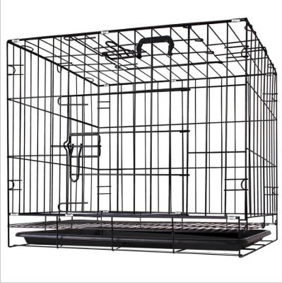 China Stocked 2021 New Design Custom Double Doors 30 Inch Large Dog Cage Metal Pet Crates for sale