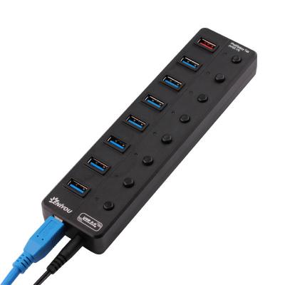 China Factory Wholesale 8 High Speed ​​USB3.0 5Gbps Manufacturer USB 3.0 Left Hub with 1 Quick Charge for sale