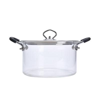 China CLASSIC High borosilicate heat-resistant transparent glass pot frying pan for sale