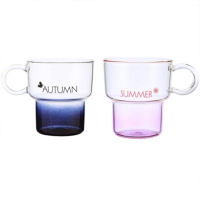 China Modern Factory direct sales creative glass drink cup coffee cup with handle can be customized LOGO for sale