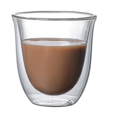 China Modern Factory direct sales creative double glass water cup simple coffee cup milk cup for sale