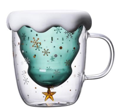 China Modern Factory direct sales Christmas double glass cartoon double glass with lid for sale