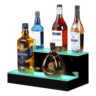 China BSCI 16 Inch Acrylic Liquor Bottle Display Shelf LED Lighted Shelf LED Home Bar Shleves ME01 for sale