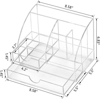 China BSCI Eco-Friendly Factory Office Acrylic Organizer All in One Office Supply Organizer with 2Drawers for Home Office Office Organization for sale