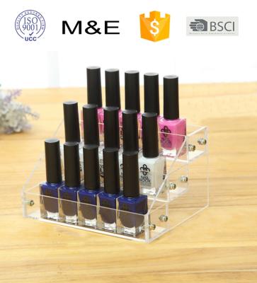 China Modern BSCI Factory 3 Layers Riser Acrylic Display Stand For Opi Nail Polish for sale