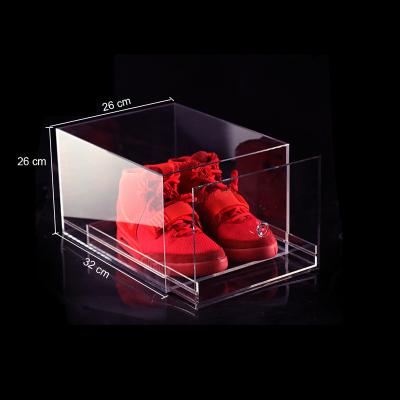 China BSCI Sustainable Factory Customized Clear Acrylic Showcase Shoe Box Transparent Plastic Shoe Case for sale