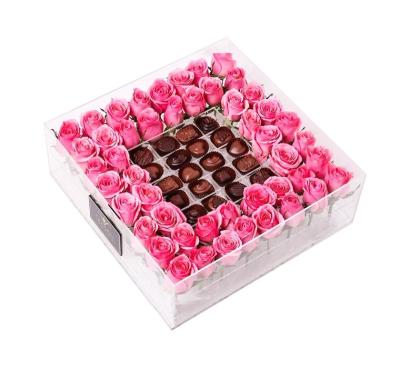 China Eco-Friendly Chocolate Packaging Rose Factory BSCI Acrylic Flower Box Waterproof for sale