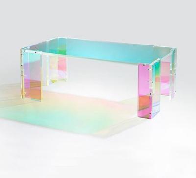 China BSCI Eco-friendly Factory Custom Iridescent Acrylic Stools / Rainbow Acrylic Stools for sale