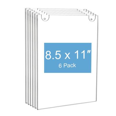 China BSCI Classic Factory Acrylic Wall Mount Sign Holder 8.5x11 Vertical, Clear Plastic Acrylic Picture Frame, Wall Mounted Sign Holder for sale