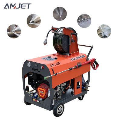 China Critical Cleaning / Residue Free AMJ high-pressure drainage pipe sewer cleaning machine 2900psi 40lpm can be used for cleaning pipes below 400mm for sale