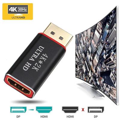 China High Quality Black Gold Plated 4K*2K Male to Female DisplayPort DP to HDTV Converter Adapter for HDTV DP2HD for sale