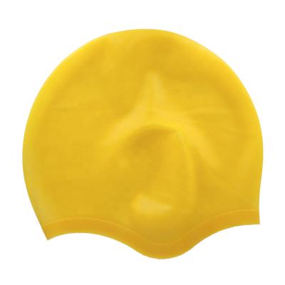 China Weihai waterproof factory produces 100% enlarged swim cap multicolor ear protection swim cap silicone swim cap for sale