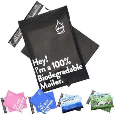 China 100% D2W Strong Adhesive Black Biodegradable Messenger Bag Waterproof Poly Mailing Bags Plastic Seal Mailers Envelope Bag for sale