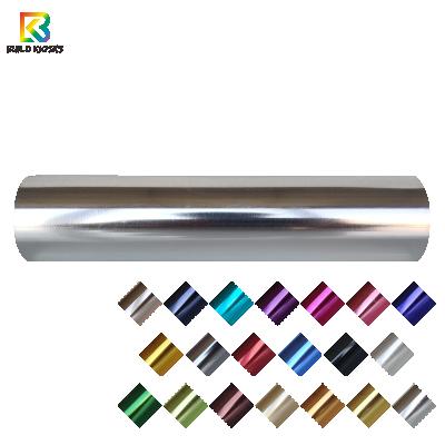 China Silver Metallic Apparel HTV Heat Transfer Vinyl Film Iron On Vinil For T-shirt Assorted Colors Easy Cut And Weed Design 0.5*25m for sale