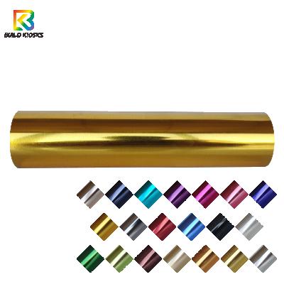 China Metallic Apparel Gold HTV Heat Transfer Vinyl Film Iron On Vinil For T-shirt Assorted Colors Easy Cut And Weed Design 0.5*25m for sale