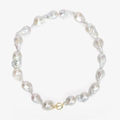 China Classic SEASON TALK New S925 Sterling Silver Natural Bead Baroque Pearl Necklace for sale