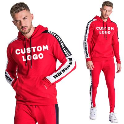 China Fashionable Custom Made Red Mens Tracksuits Top Anti-UV Tracksuit Fashion French Terry Sweatsuit for sale