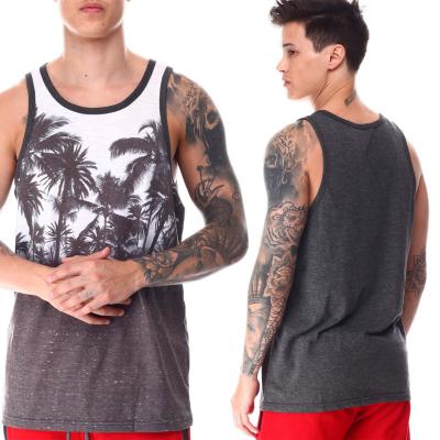 China Gray And White Mens Tank Tops Custom Crewneck Wholesale Anti Shrink Sleeveless Tank Top for sale