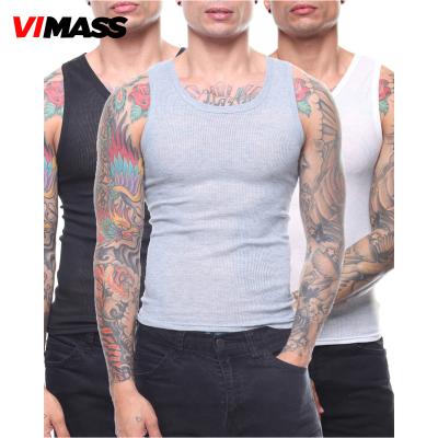 China OEM Anti-Shrink Custom Mens Tank Tops Loose Fit Gym Muscle Cut Out Stringer Tank Tops for sale