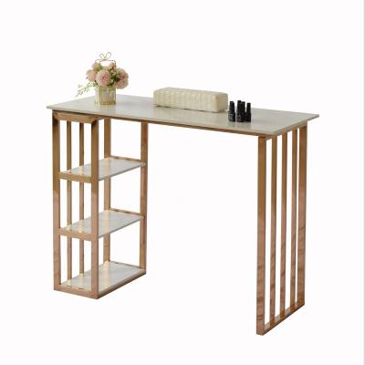 China Hot Selling Marble Top Nail Bar Nail Station Furniture Manicure Table And Chair Set for sale