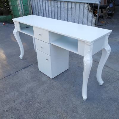 China Modern Double Color Nail Art Modern Furniture White Manicure Table for sale