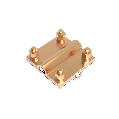 China Brass Cross Wire Clip For Grounding OEM ODM On Telecom Site With 35-50 Mm Sqre Wires 35-50 Mm Squre for sale