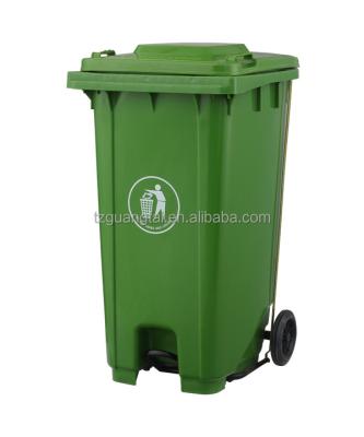 China Sustainable 240L Wheeled Feature Eco-Friendly And Outdoor Use Plastic Garbage Bin With Pedal for sale