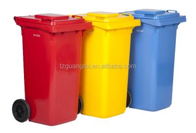 China 120Lt Viable Plastic Garbage /Waste Bins Red/Yellow/Blue for sale